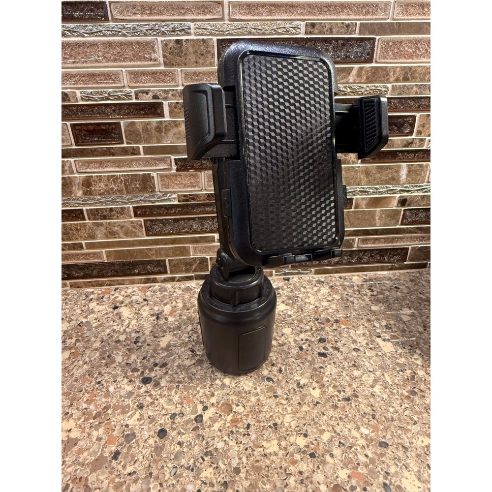 Universal Car Cup Holder Phone Mount Adjustable Long Arm 360 Rotation Black